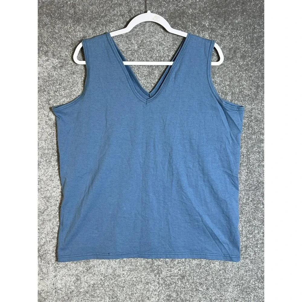 Vintage JcPenney USA Olympics Unisex Adult XL V-Neck Tank Top Blue Cotton‎